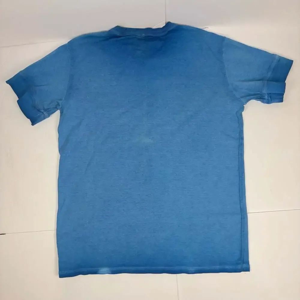 Guess Men Los Angeles Henley T-Shirt Blue Size M - Picture 5 of 7